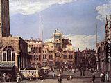 Piazza Canvas Paintings - Piazza San Marco the Clocktower